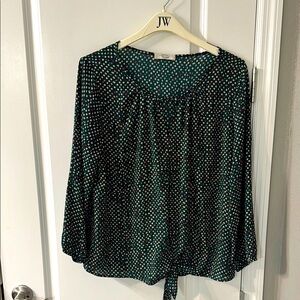 Polka Dot Green Blouse